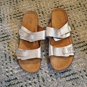 Clark Metallic Silver Sandal Size 12M